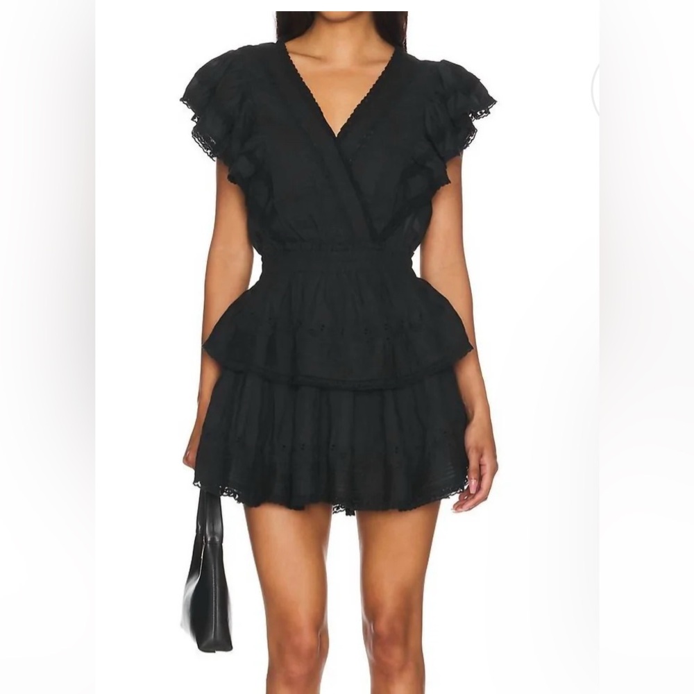 LoveShackFancy Black Lace Blouse